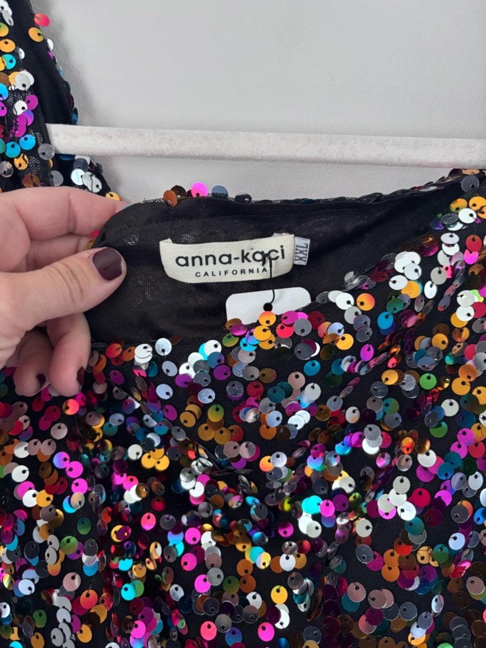 anna-kaci California Black Multi-Sequin Women's Blouse